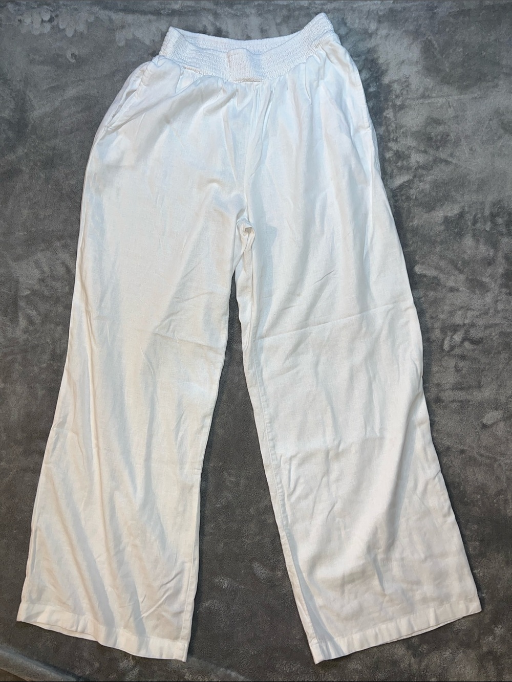 aerie White Wide-Leg Pull-On Pants
